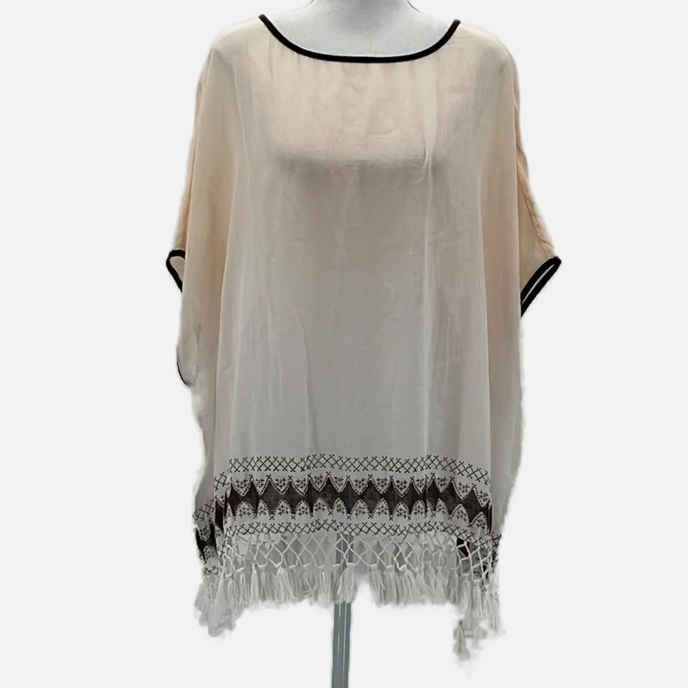Roberta Roller Rabbit Tassel Cotton Ombre Poncho Tunic Cover Up - Size XS/Small